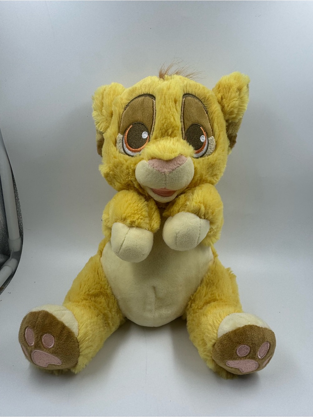 Disney Babies Simba Lion King Plush Yellow Sitting Stuffed Animal Cat 9"